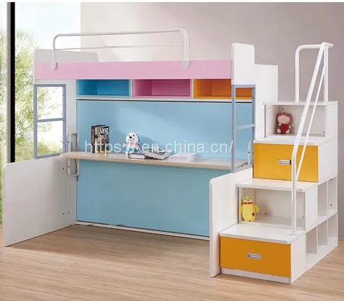 Children Folding Cot Piano Wall Mounted Bed Kids Folding Wall Beds With Table