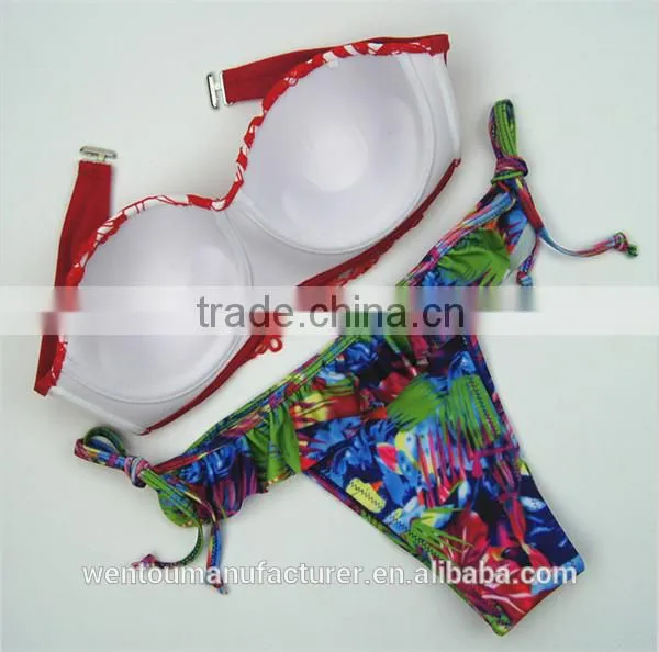 2016 Summer Style Print Floral Bikini Swimwear Sexy Biquini Feminino Padded Swimsuit Quality Choice photo-5