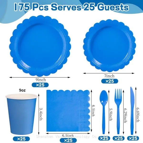 Custom Solid-Color Disposable Tableware - Lace Design for Graduation & Christmas photo-5