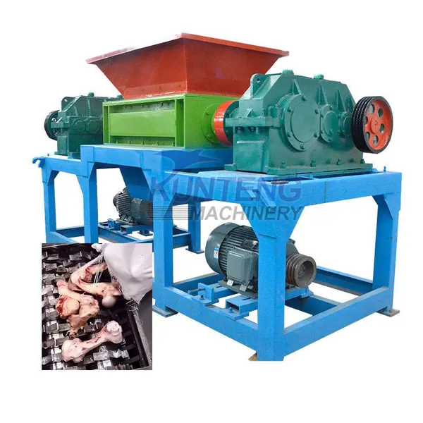 Heavy Duty Aluminum Agricultural Waste Tin Cans Cardboard Box Double Axis Shredder EPC