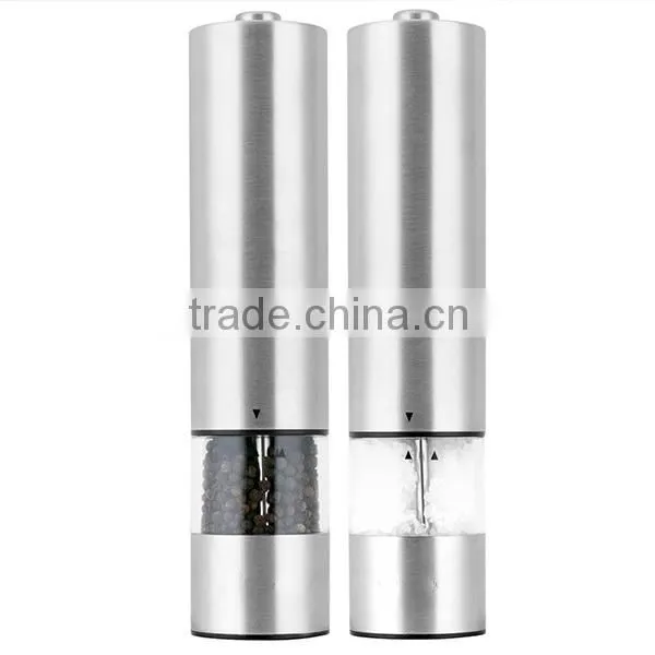 Automatic Stainless Steel Pepper Mill and Salt Grinder, Package of 2 Quality Choice