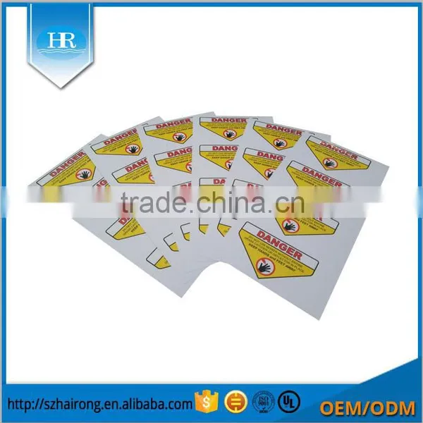 Waterproof Yellow Adhesive Warning Label photo-2