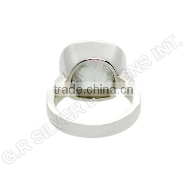 Green Amethyst Gemstone Rings Jewelry,wholesale Sterling 925 Silver Bezel Set Rings Jewellery photo-3