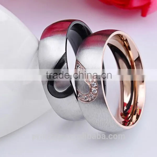 2016 New Fashion Love Heart Couple Women Men Wedding Engagement CZ Diamond Ring Fine Jewelry photo-3