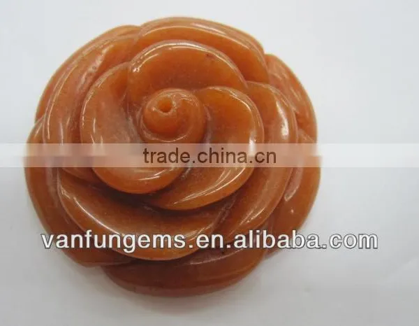 Natural Semi-precious Jewelry Stone Hand Carved Rose Flower For Ring photo-5