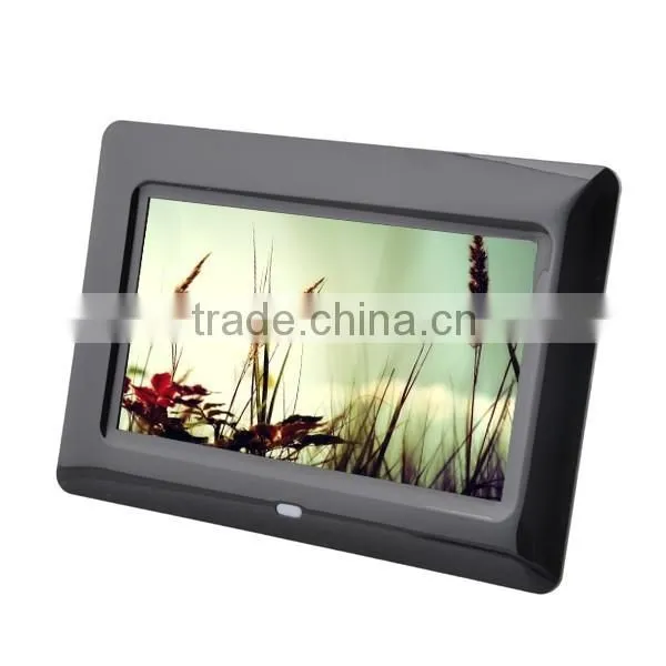 OEM slim 7 inch bulk digital photo frame with video loop,Video digital photo frame.