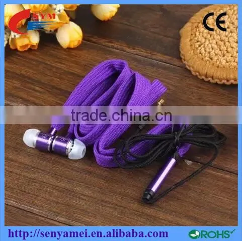 3.5mm Super Shoelace Earphones Headphone In-ear For Mobile Phone