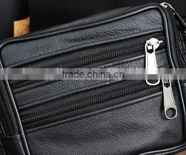 Top Grade Black Man Pure Leather Fanny Pack photo-3