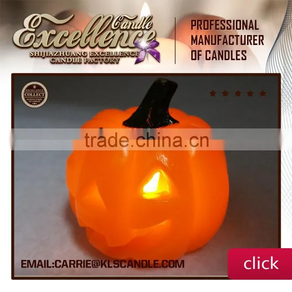 Pumpkin Style Halloween Flame LED Candle With Yellow Light