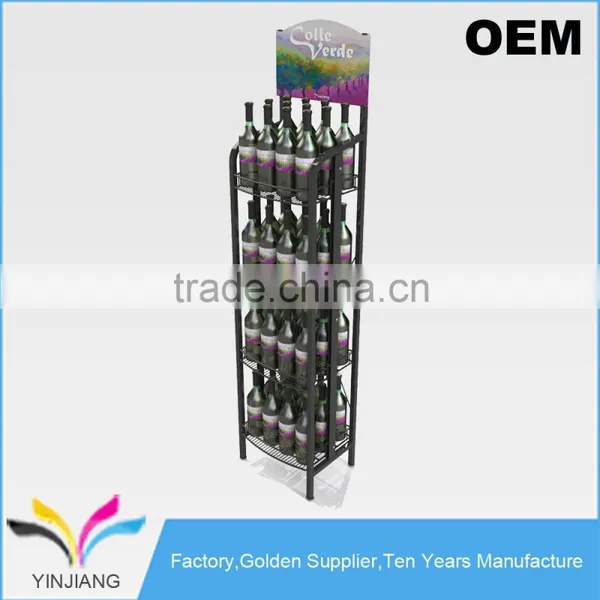 Foldable Design Flooring Metal Beverage Display Rack for Bottles Dispenser photo-4