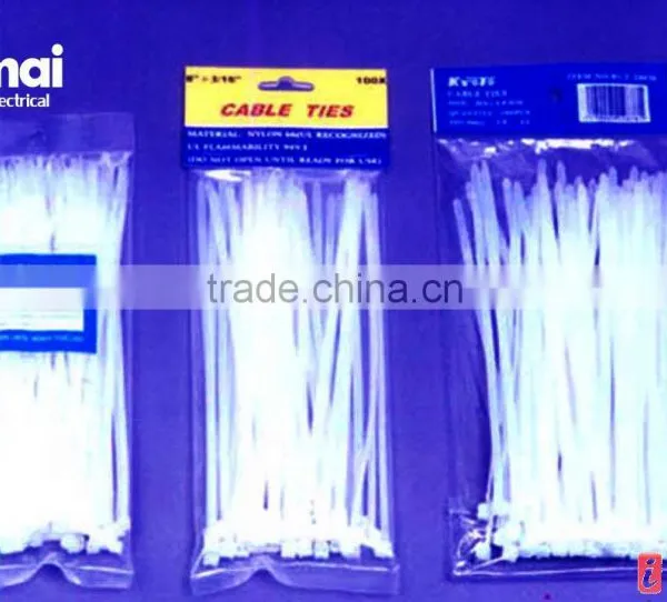 Better Quality Acid and Corrosion-resisting:94v-2 Self-locking 4*100 Black Nylon Cable Ties Tensile Strength:50lbs photo-3