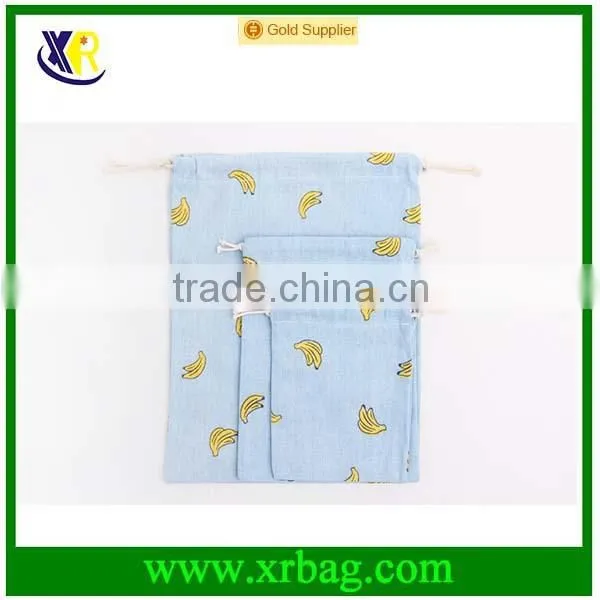 Custom Printed Grocery Cotton Drawstring Sling Bag photo-6