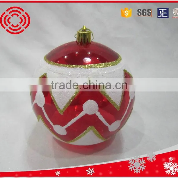 2016 Pearl Light White Hand Painting Christmas Ball With 4pcs Diamonds photo-6