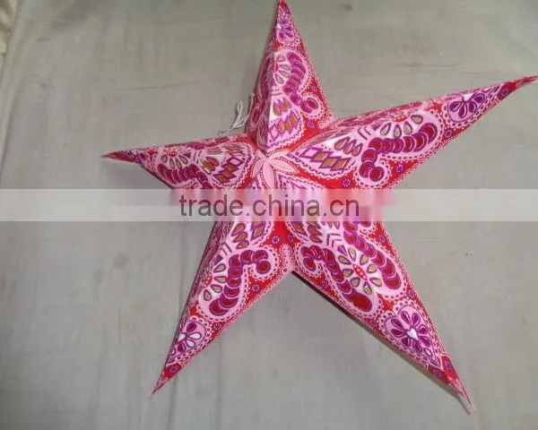 Indian Glitter Printed Paper Star Lanterns Mix Prints photo-2