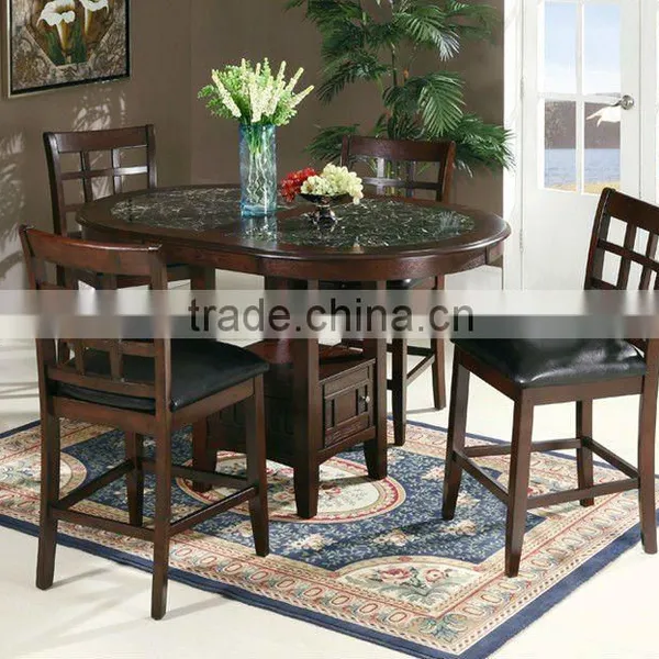 5PC Counter Cheap Oval Wooden Dining Set