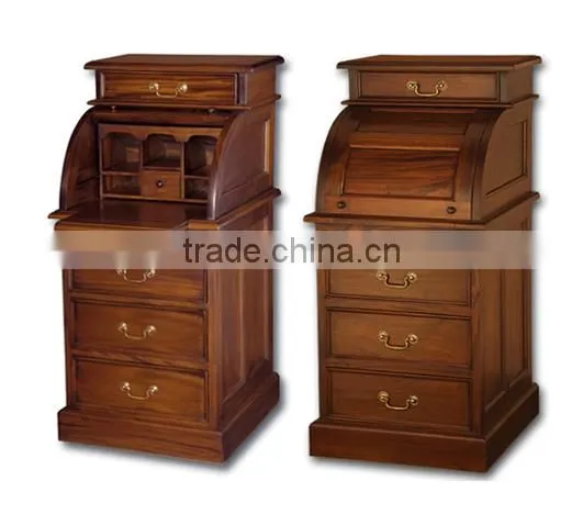 Mahogany Desk Roll Top Mini Indoor Furniture.