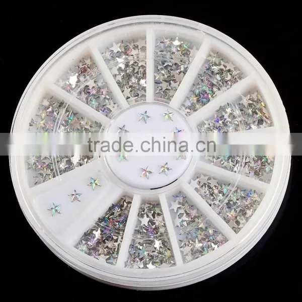 New fashion plastic material glitter star nail art decoration