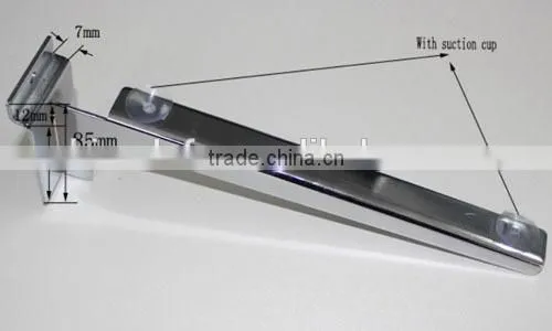 NEW CHROME GLASS SHELF BRACKETS FOR SLATWALL WITH SUCTION PADS FOR GLASS SIZE 25 CM photo-5