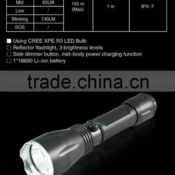 F19 Classical Type LED Aluminum High Power Flashlight for 1*18650 Battery Torch photo-2