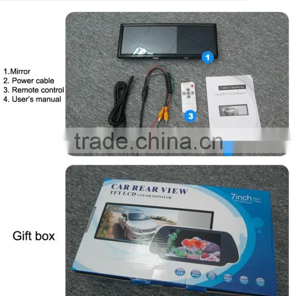 Car Digital TFT Monitor 7 Inch Car Rearview Mirror, 7"TFT LED Rearview Mirror Monitor With AV Function photo-4