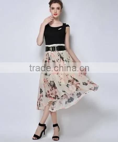 Custom Latest Fashion Designer Printed Woman Skirt Long photo-2