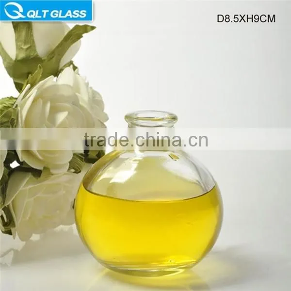 Round reed diffuser glass bottle decorative aroma diffuser bottle