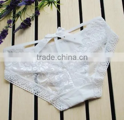 Sexy Lace Behind the Bow Low Waist Women's Underwear Women Briefs photo-2
