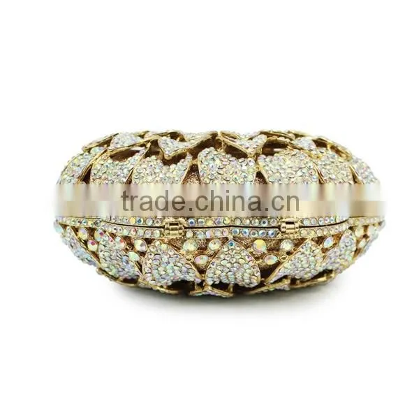 New Design Sunflower Pattern Hard Box Crystal Stone Evening Bag Evening Clutches (88165A-AB) photo-4