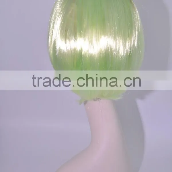 A018 Beauty Pale Green Color Bob Wigs,short Synthetic Cosplay Hair Wig in Stock photo-3