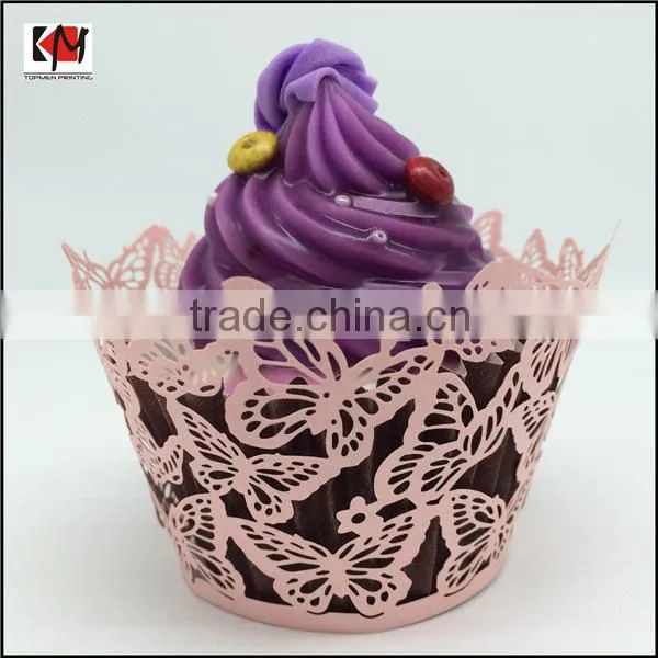 Laser Cut Paper Cupcake Wrappers for Cake Decorative photo-4