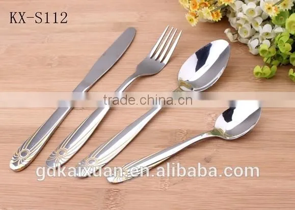 Elegant Design Gold Plated Handle Stainless Steel Cutlery Tableware