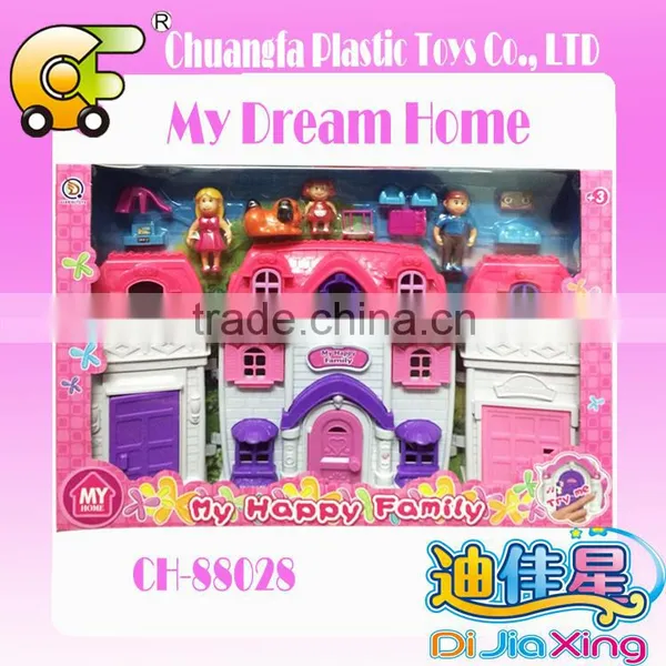 Kids Indoor Toys Happiness Villa Castle House With Furniture Dolls photo-5