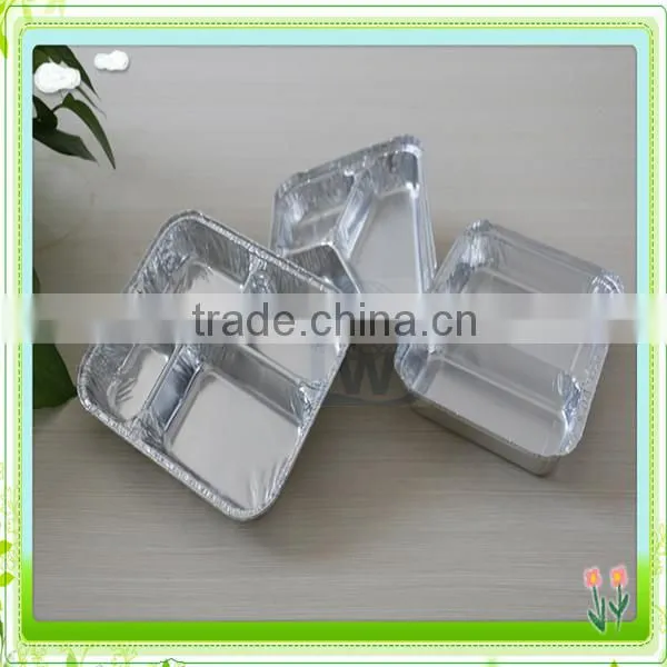 Disposable 3 Compartments Aluminum Foil Food Tray With Lid photo-5