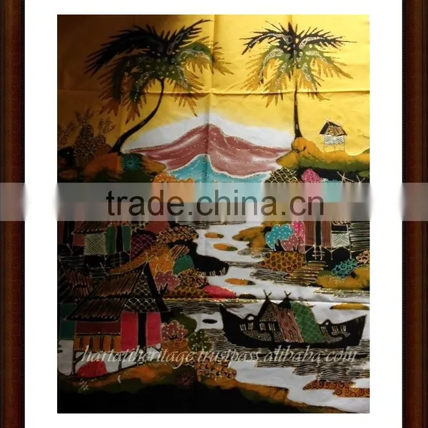 Wholesale Indonesian Batik Painting Art Home Decoration "Landscape Series" 70*90 Cm