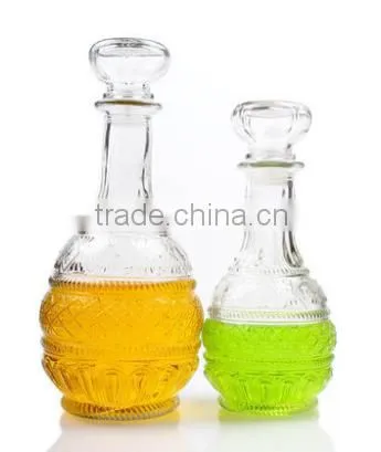 Embossed Europe Glass Vodka Bottle With Glass Lid photo-4