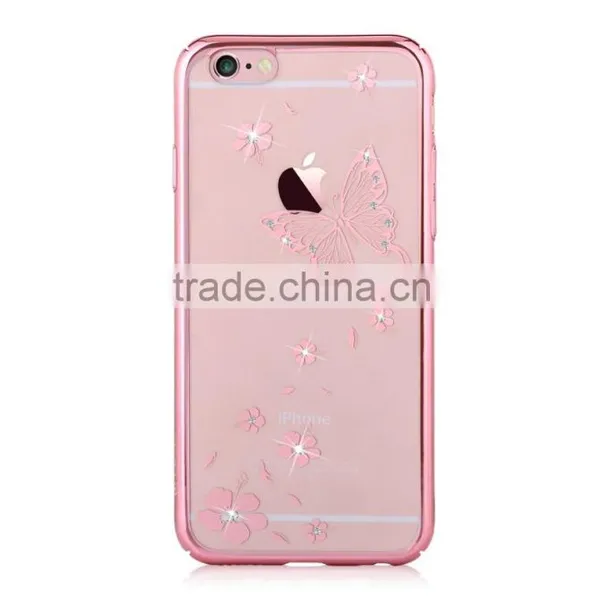 VOUNI Luxury Butterfly Bling PC Case for Iphone6s & 6s Plus,electroplating Mobile Phone Case photo-2