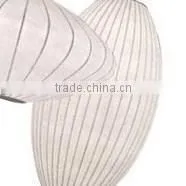 Lantern Style Fabric Shade Simple White Pendant Lamp photo-6