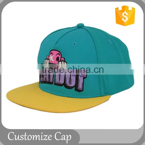 6 Panel Short Brim Customizable Embroidered Snapback Caps photo-3