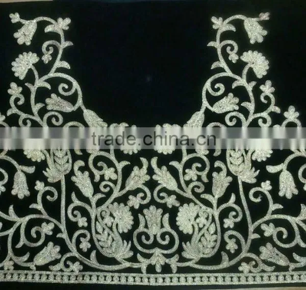 Embroidery Blouse Patches on Velvet Fabric