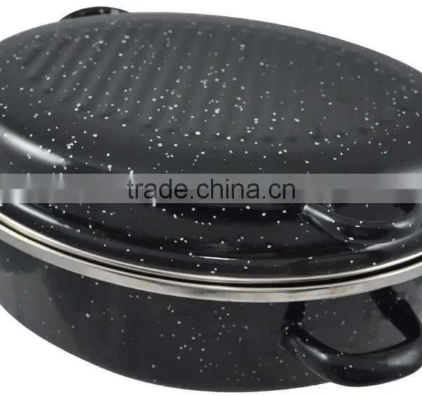 Enamel Roast Chicken Pot ,Enamel Roasting Pan , Enamel Oval Roaster , Self Basting Oval Roaster,Roast Chicken Machine, photo-3