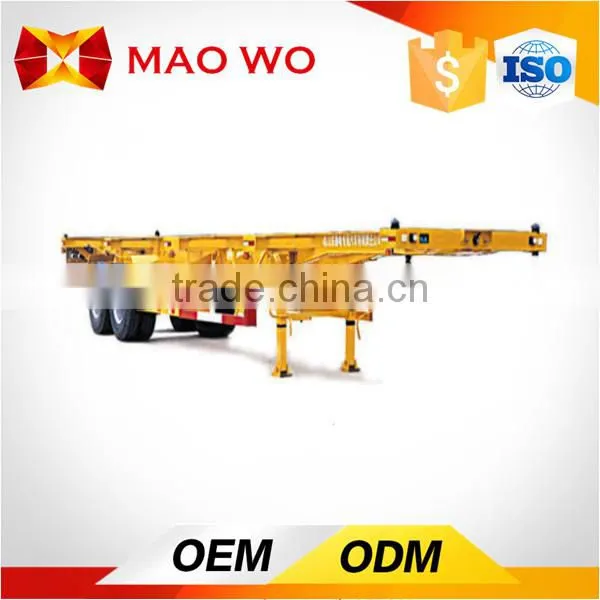 China 2 Axle 40 ft Flatbed Container Semi Trailer for Sale photo-2