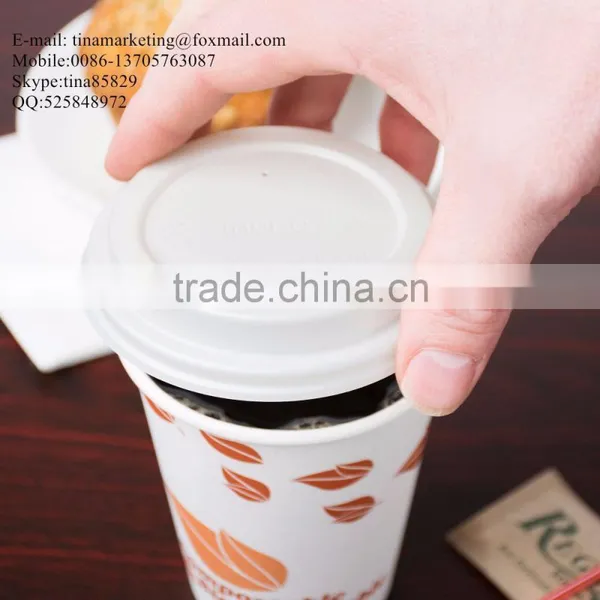 EcoChoice 10-20 Oz. White Compostable and Biodegradable Paper Hot Cup Lid photo-2