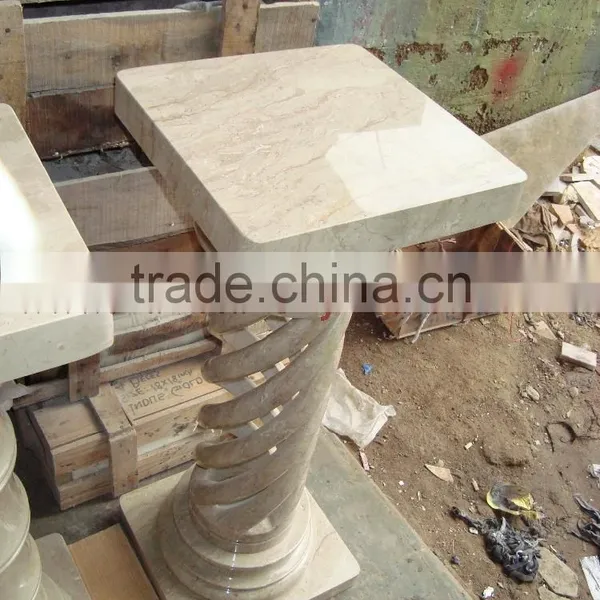 UNIQUE SAHARA BEIGE MARBLE PEDESTALS photo-3