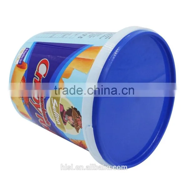Cheap IML Logo Design Plastic Biscuit Box, Round Biscuit Container With Lid Packaging Suppliers photo-5