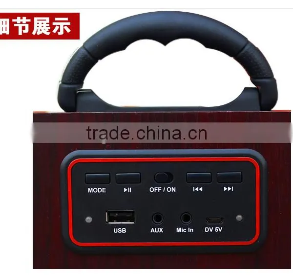 2017 New Design Quadrate Shape Loudspeaker, Wireless Plug-in Card Retro Stereo Bluetooth Speaker Box photo-4