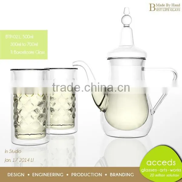 Creative Microwave Pyrex Glass Heat Resistant Tea Pot Set Arabic photo-6