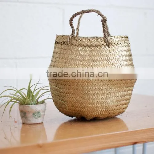 Small Size and Cheap Seagrass Woven Belly Basket photo-3