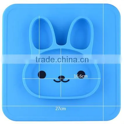 FDA Approved Rabbit Silicone Placemat for Kids, BPA Free Silicone Plate for Kids photo-5