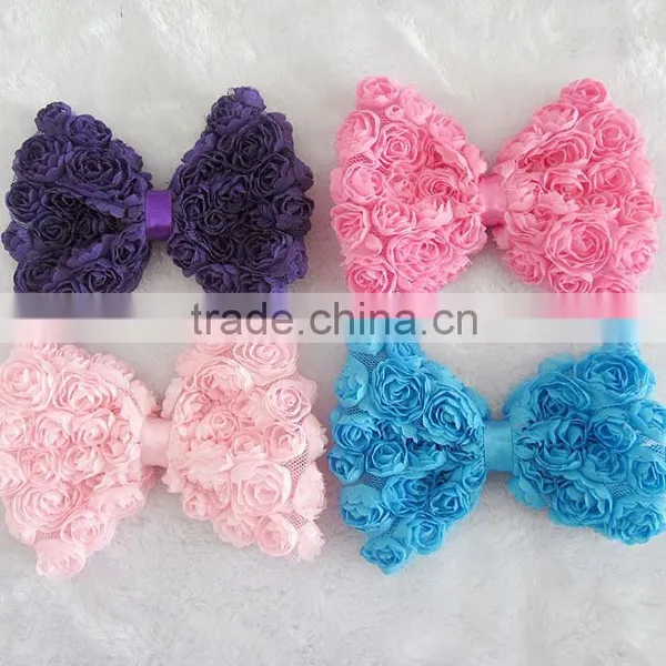 Shabby Bow Flower Clip for Kids Hair Accessories photo-2