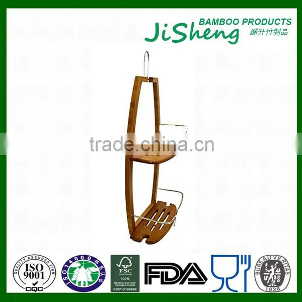 TOP Quality Bamboo Bathroom Shower Tub Hanging Caddy With LFGB & FDA photo-4